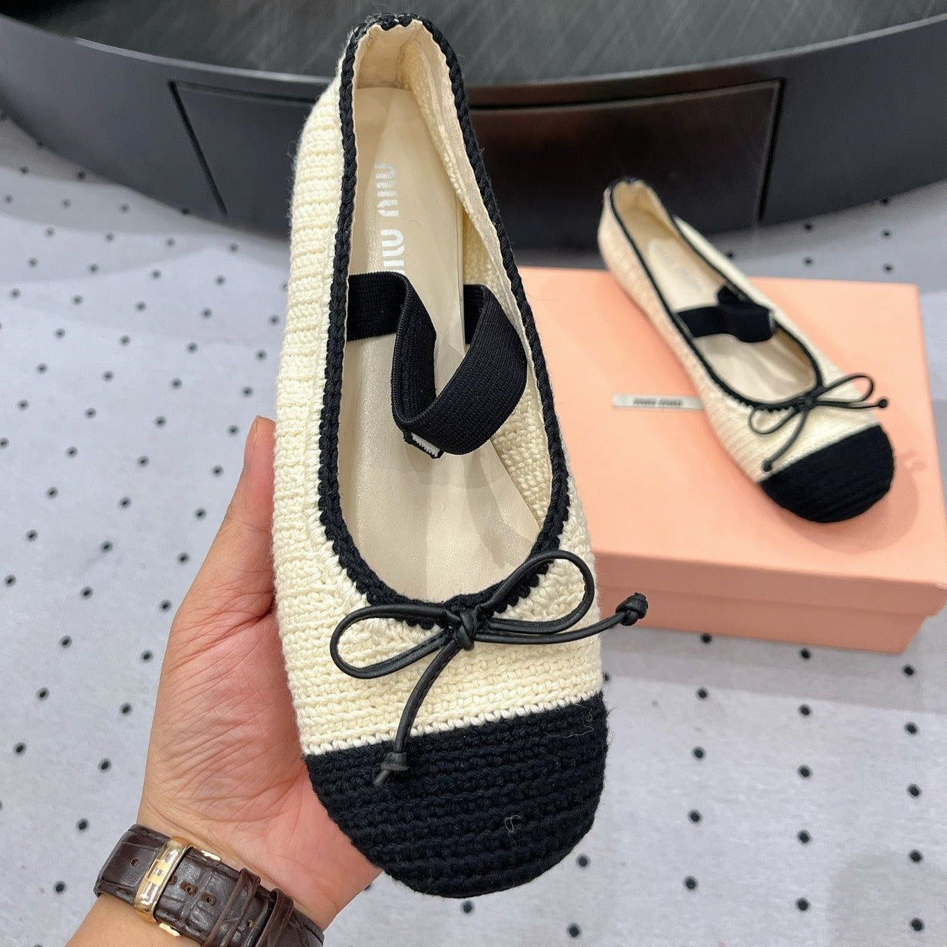Ballet Flats Ivory Fabric - 35