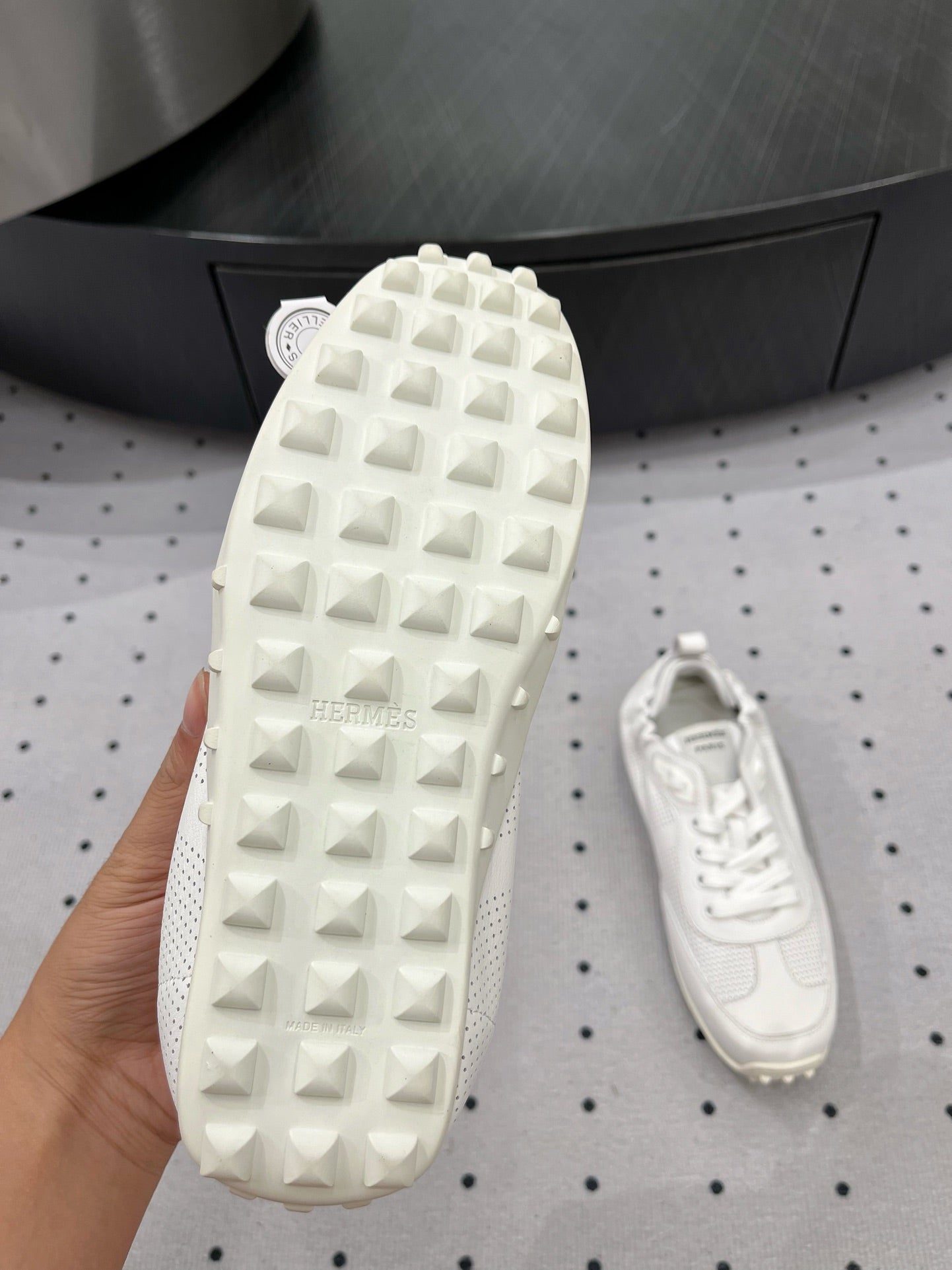 TRAIL SNEAKER IN WHITE CALFSKIN - 35