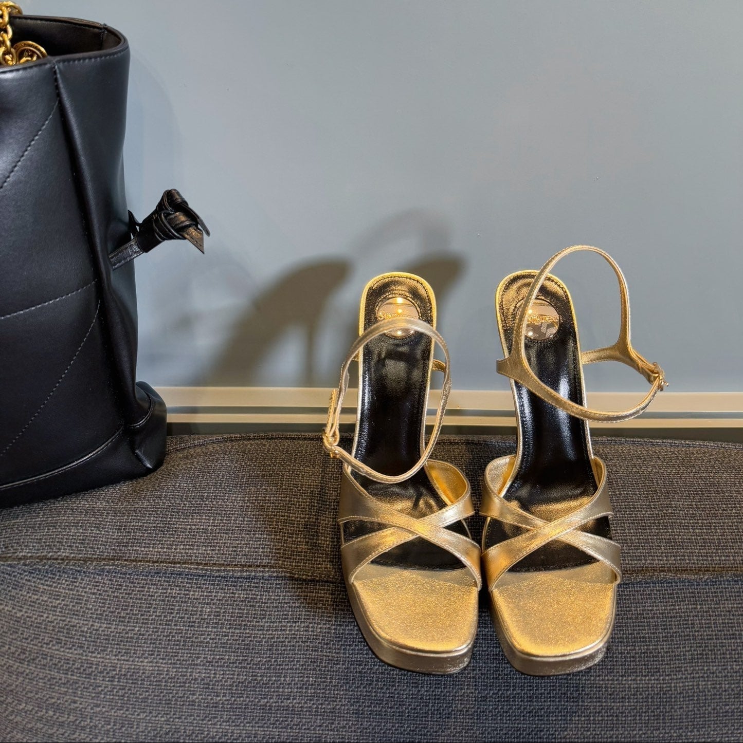 DEBBIE PLATFORM SANDALS IN GOLD METALLIC SMOOTH LAMBSKIN - 35