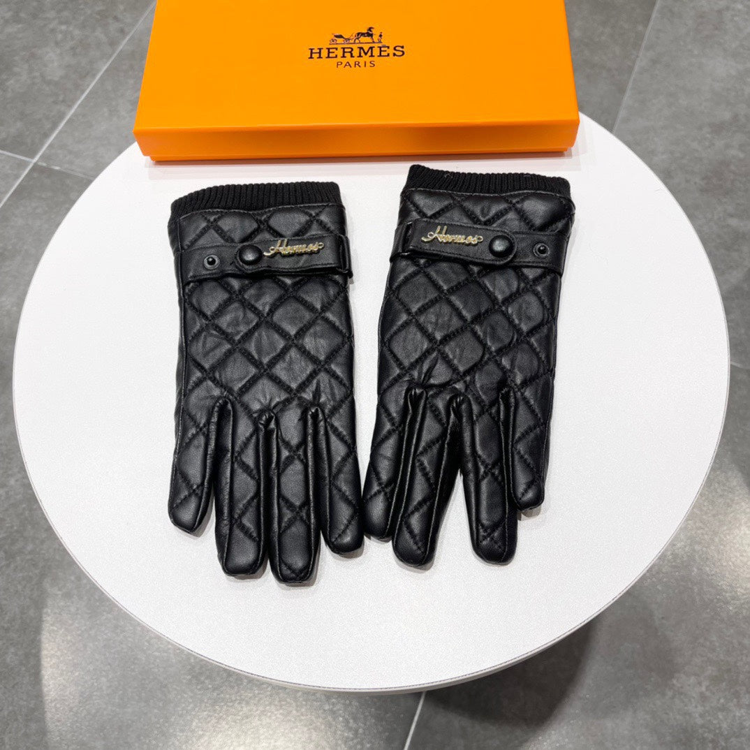 GLOVES IN BLACK LAMBSKIN AND WOOL LINING 109612 - XL