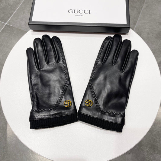 TOUCHSCREEN GLOVES IN BLACK LAMBSKIN MIX WOOL 130577 - XL