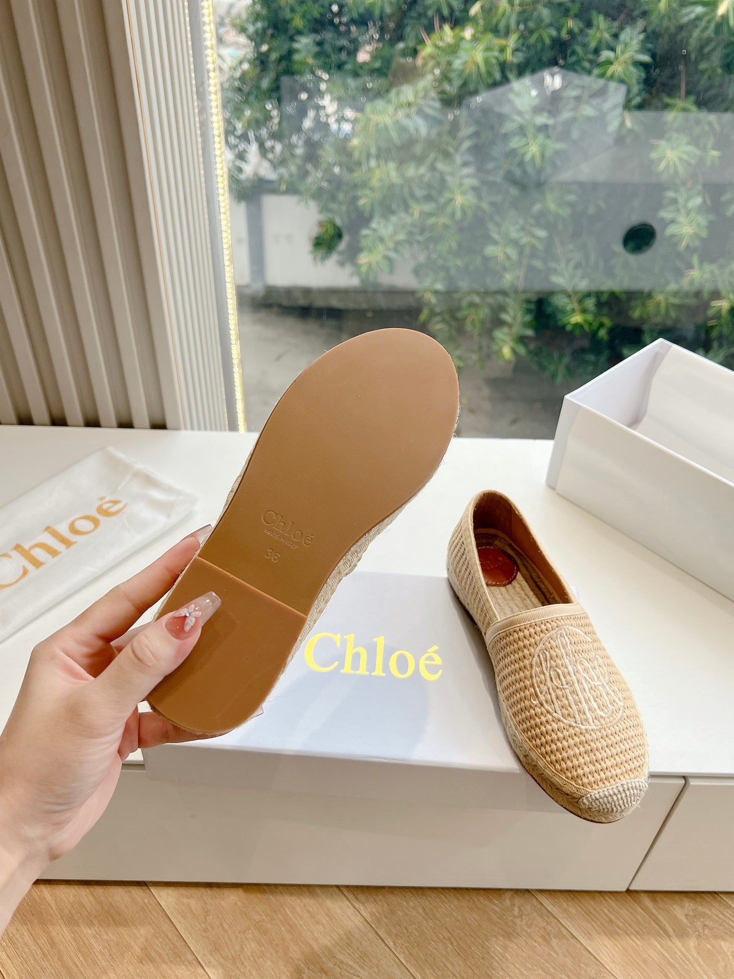 WOVEN LOAFER IN TAN BEIGE RAFFIA - 35