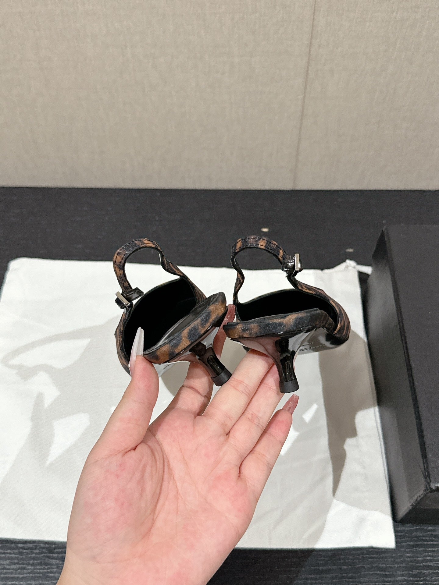 SL CHERISH LEOPARD SLINGBACK AMBER CANVAS - 35