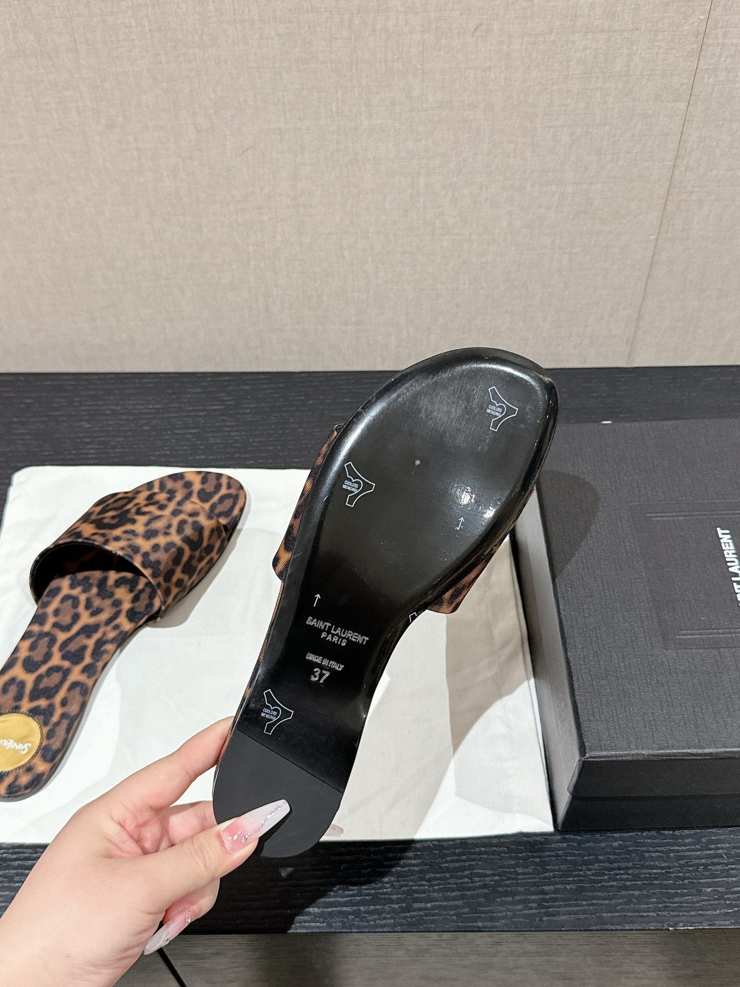 SL CARLYLE LEOPARD SLIPPERS AMBER CANVAS - 35