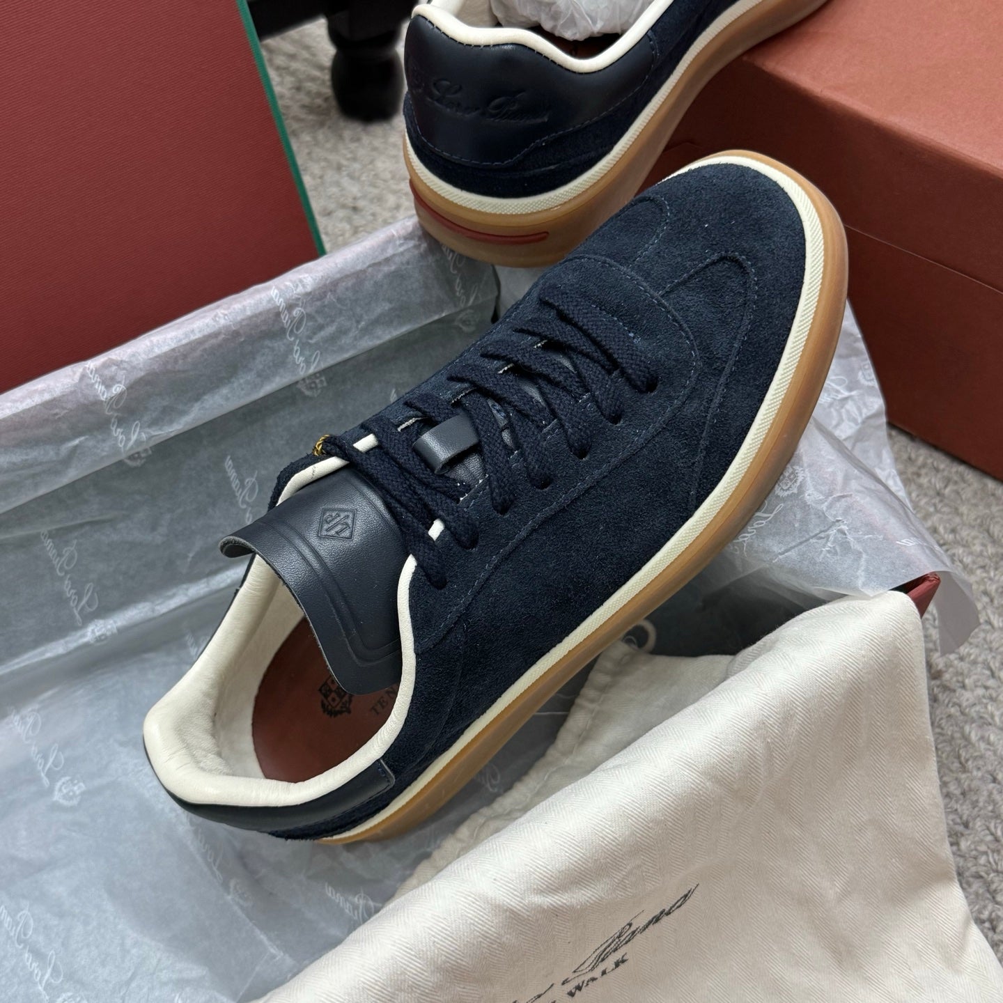 LP TENNIS WALK SNEAKERS IN NAVY BLUE SUEDE 384718 - 35