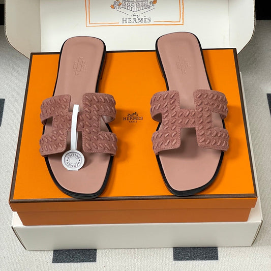 HM 25S ORAN SANDAL З ЗАМШІ ТА ОВЧИНИ ПЕРСИКОВО-РОЖЕВОГО КОЛЬОРУ - 35