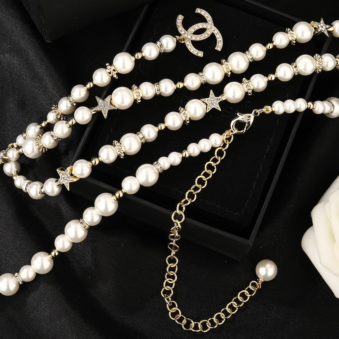 CHANEL 25S CHAIN BELT IN WHITE PEARL 612712 - 30
