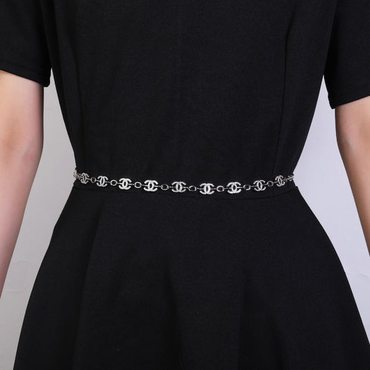 CHANEL 25S CHAIN BELT IN SILVER METALLIC 614472 - 30