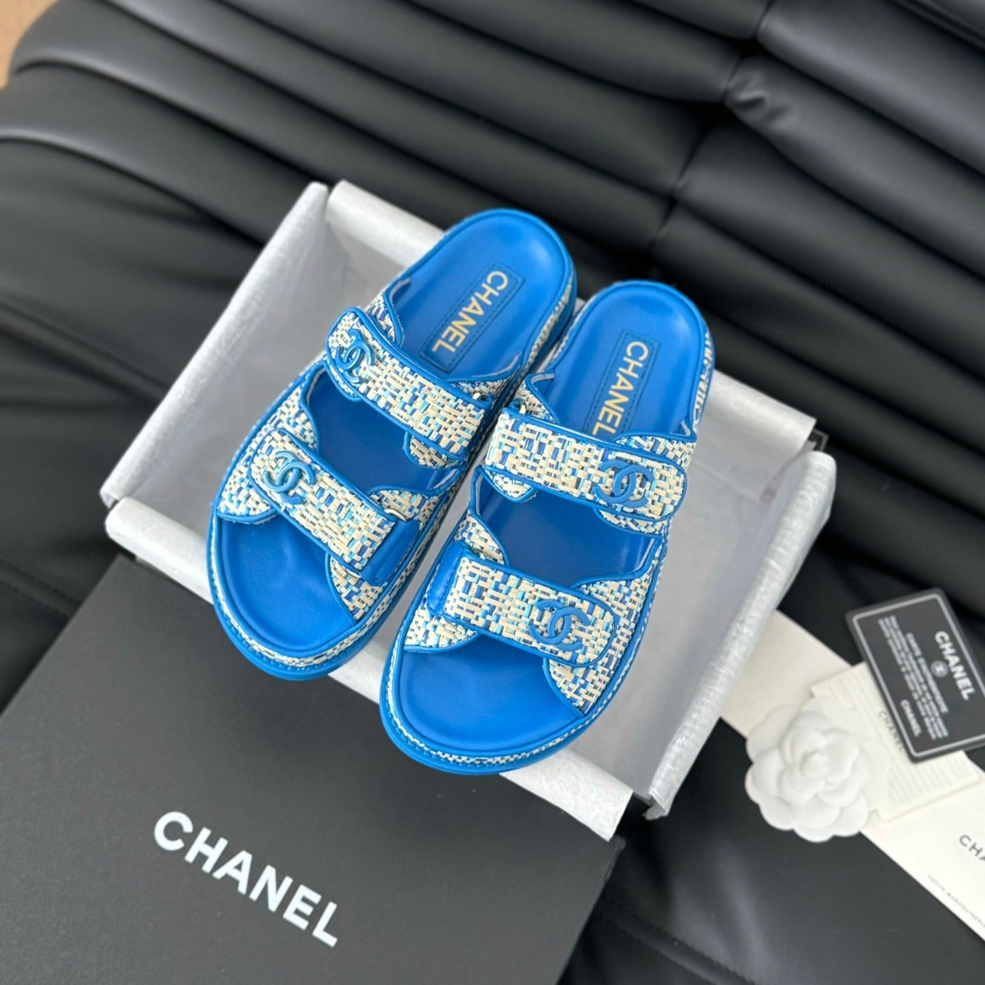 Mule Sandanls Sheepskin Cobalt Blue - 35