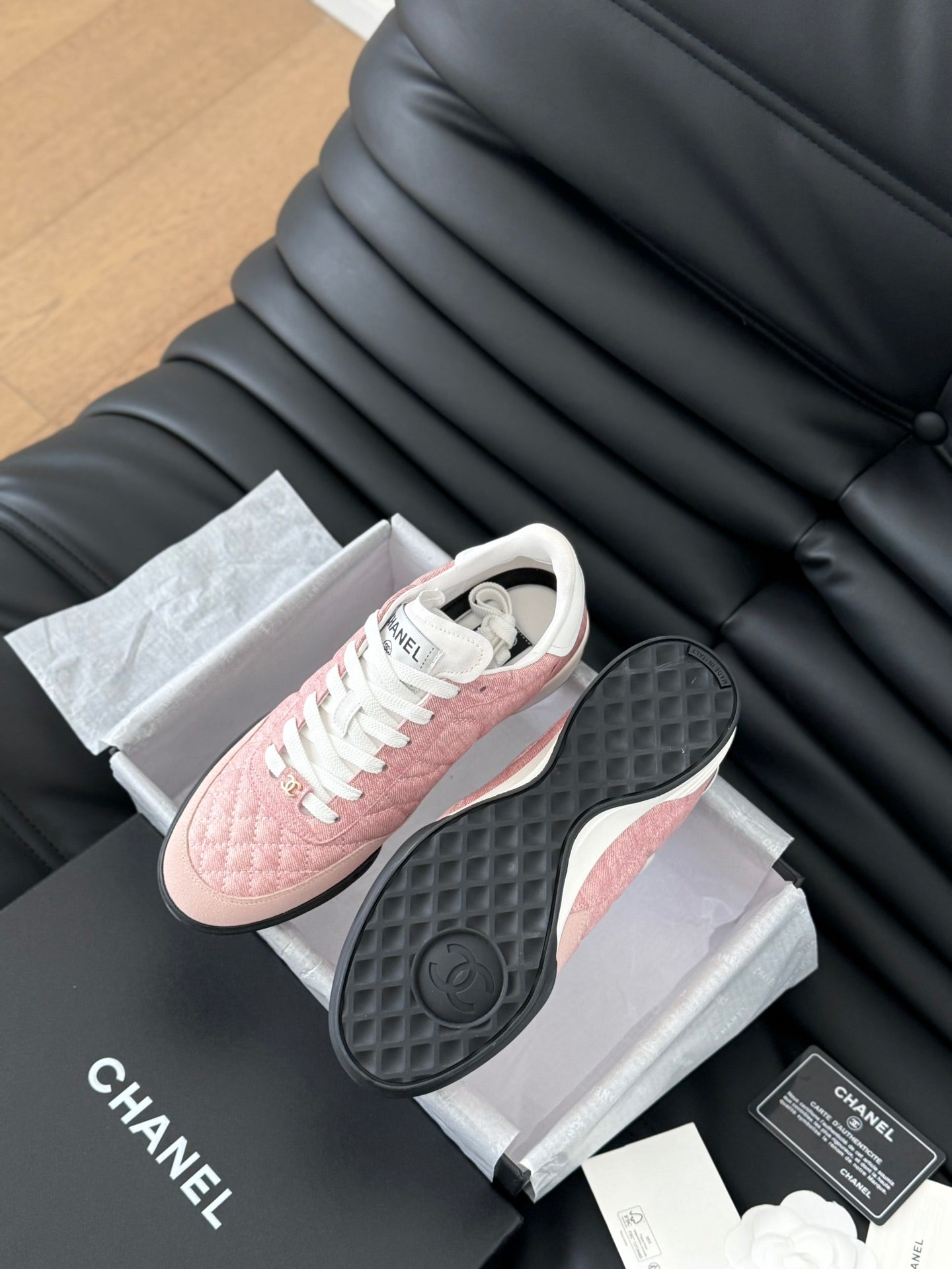 CC SNEAKER IN LIGHT PINK MIX WHITE EMBROIDERED LAMBSKIN - 35