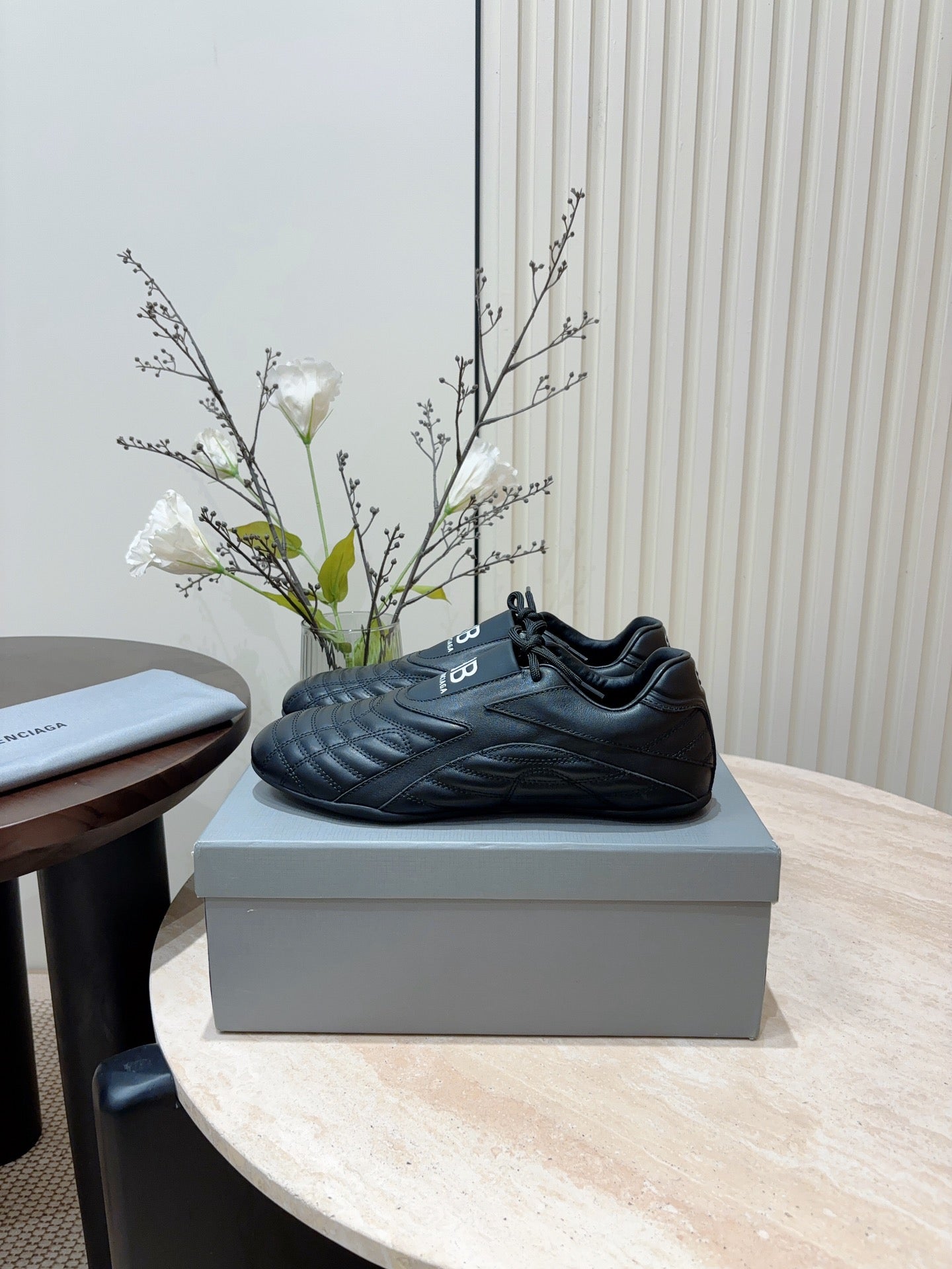 SOCCER SNEAKER IN BLACK QUILTED LAMBSKIN - 35
