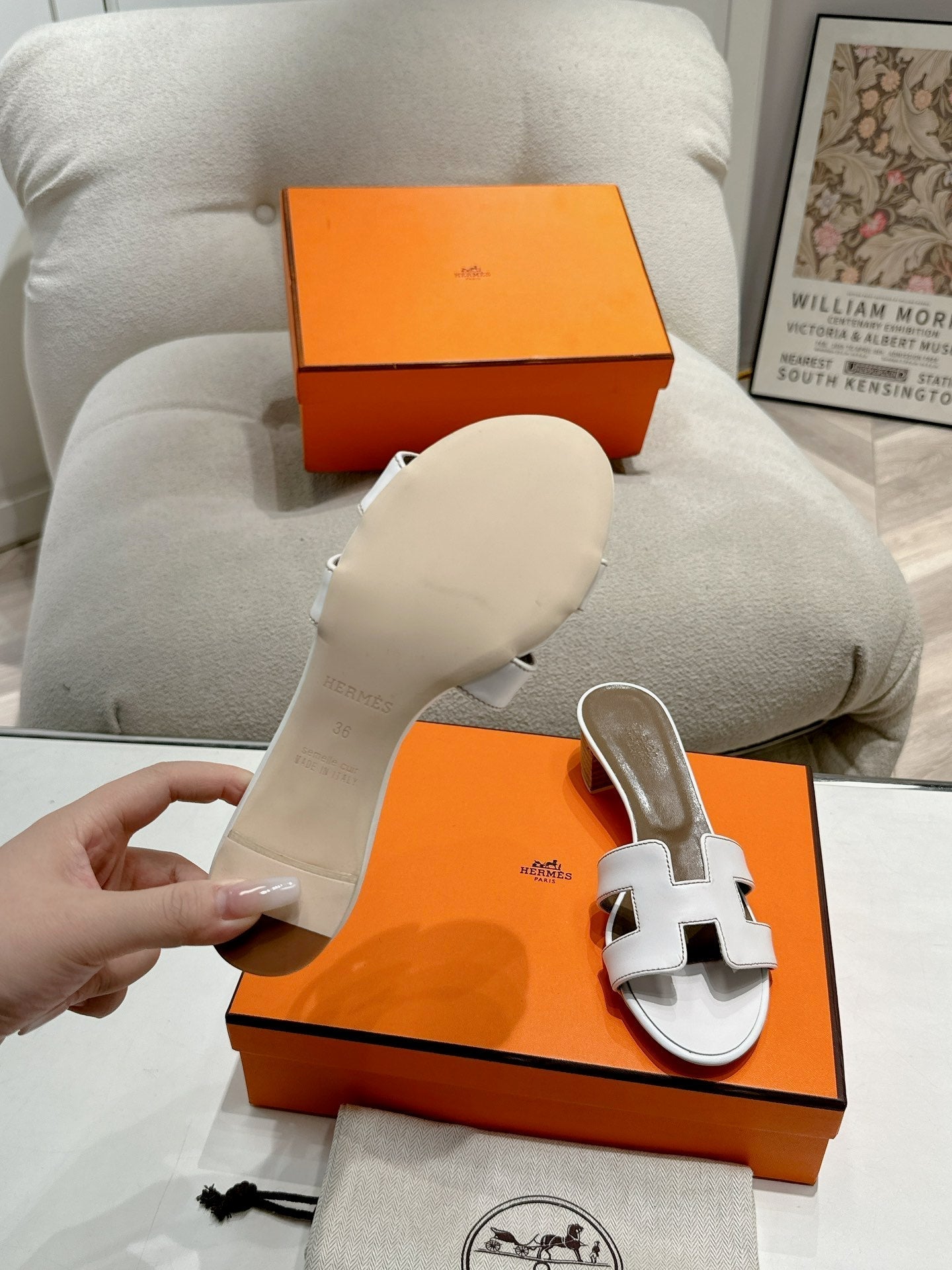0ASIS SANDAL WHITE MIX BROWN CALFSKIN CLASSIC - 35