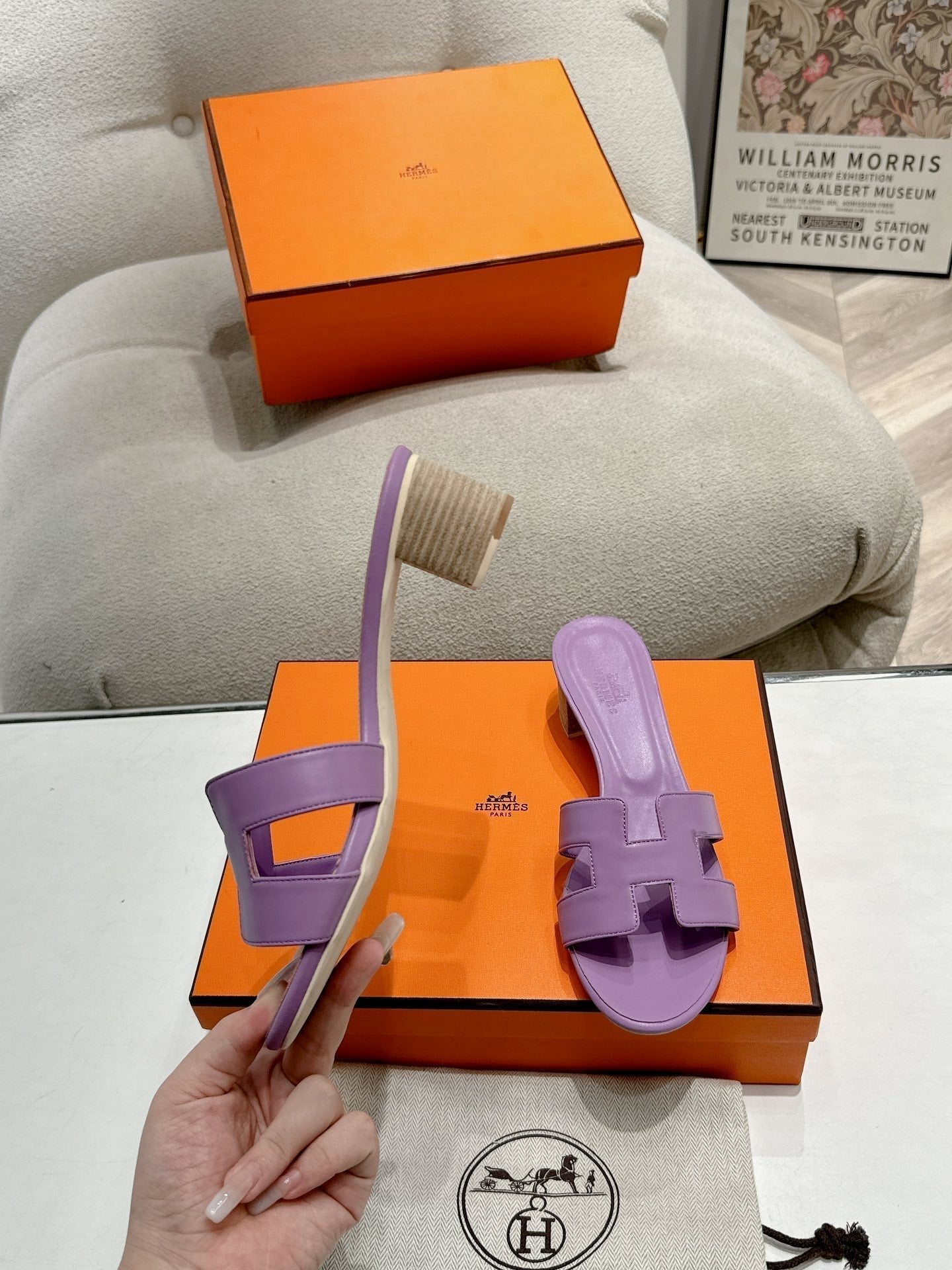0ASIS SANDAL PURPLE CALFSKIN CLASSIC - 35