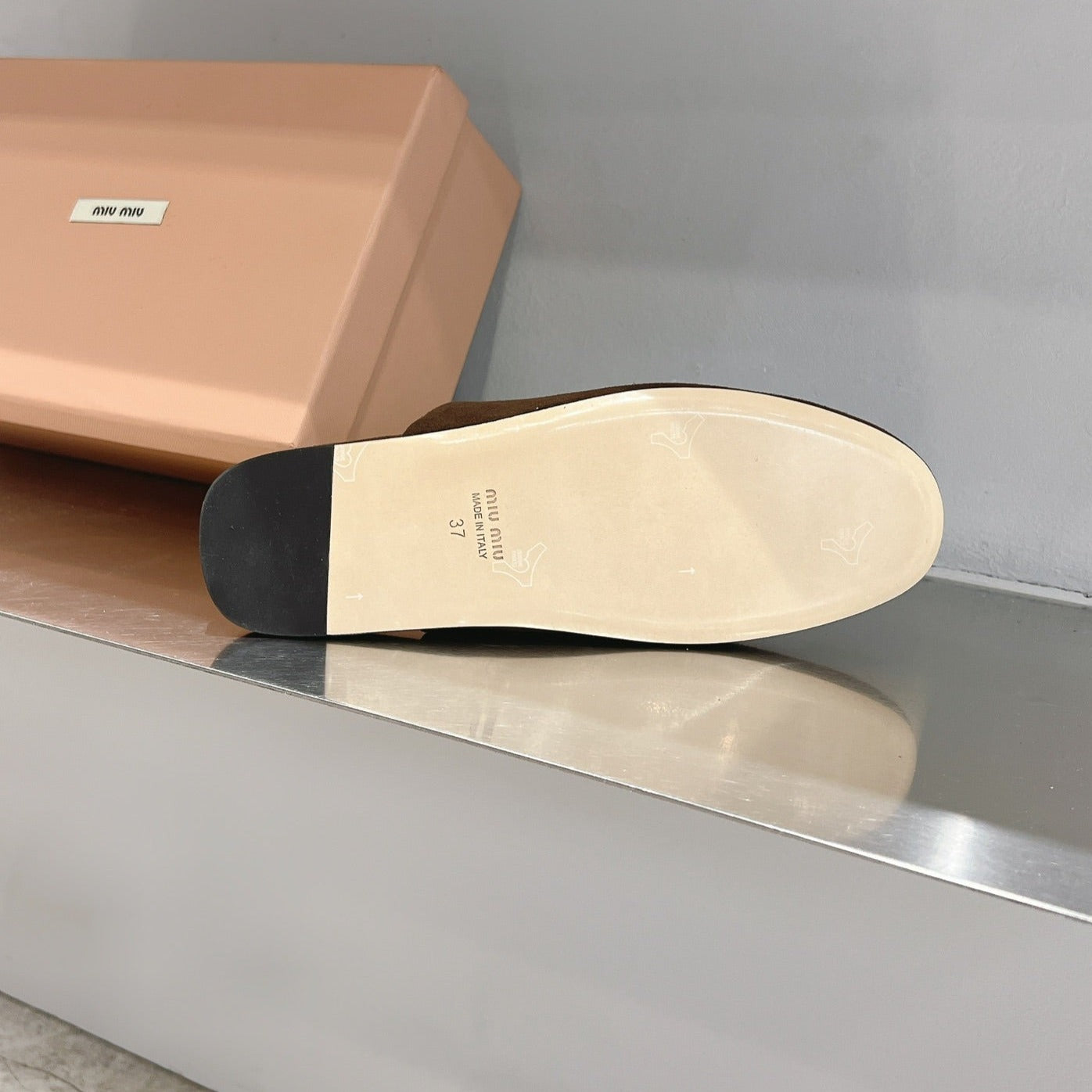 Mules Slippers Pecan Color Lambskin - 35