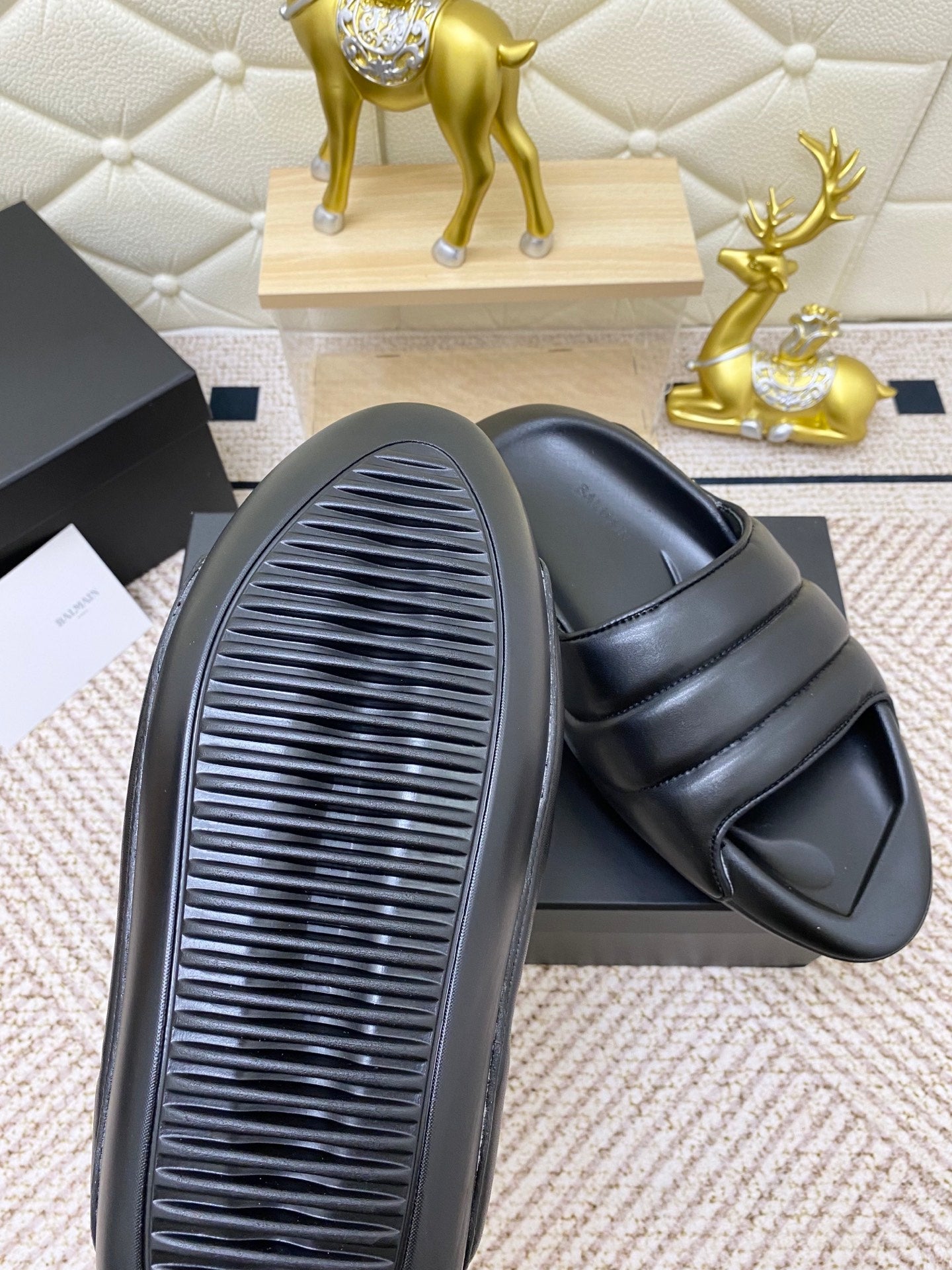 BALMAIN 25S BALMAIN MULES IN BLACK FULL CALFSKIN - 38