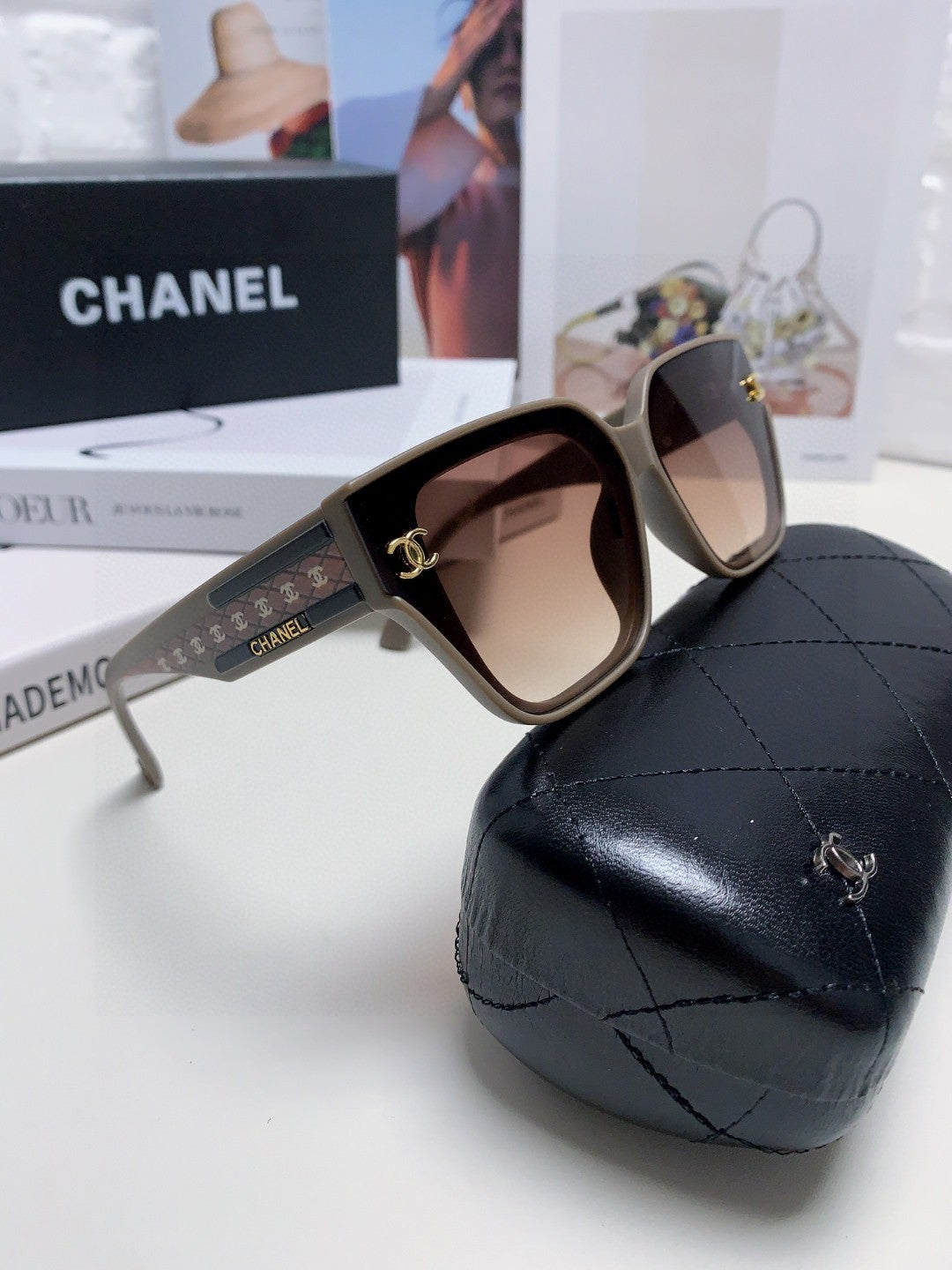 SQUARE SUNGLASSES 632896 IN BROWN ACETATE