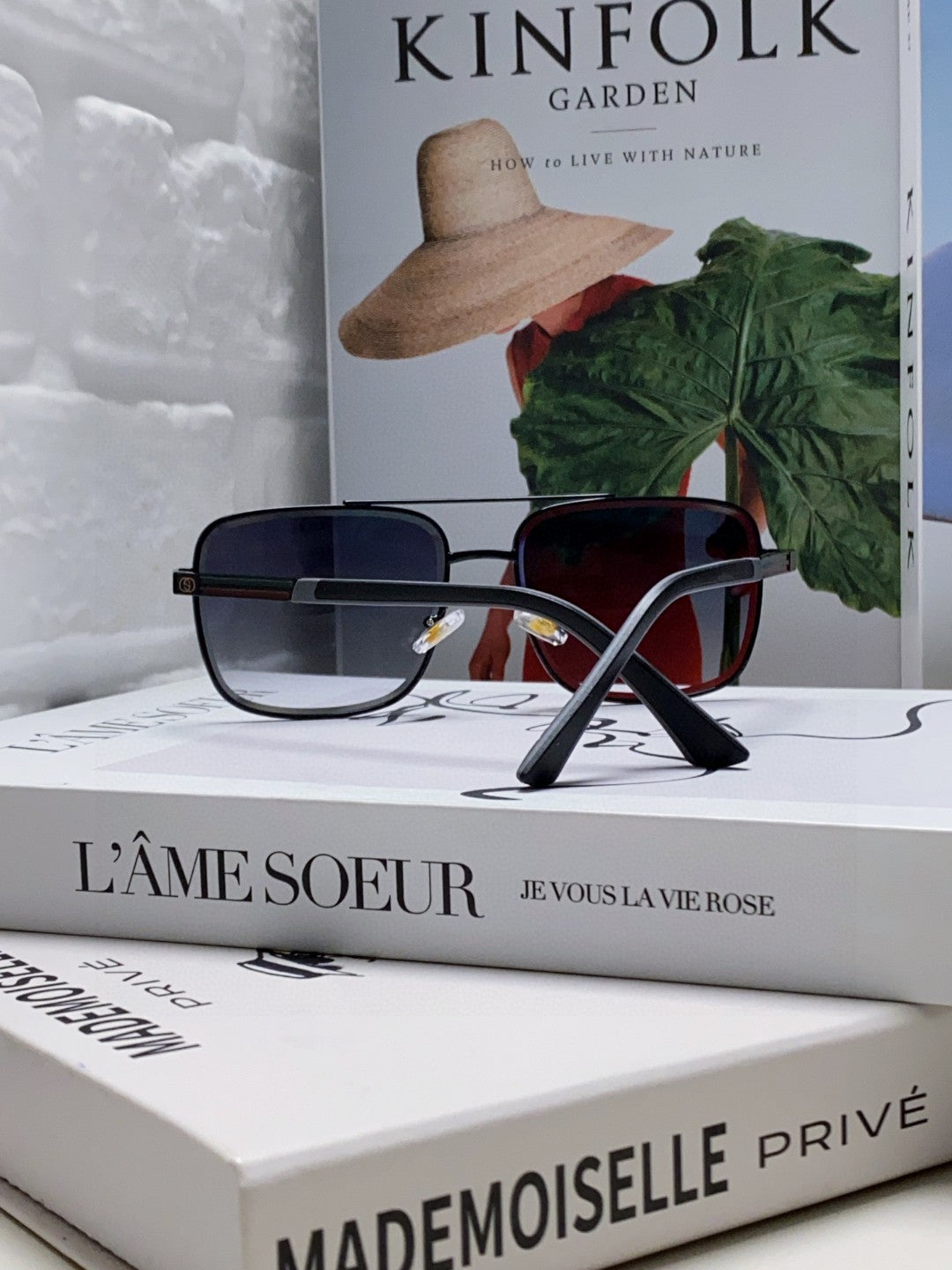 SQUARE FRAME SUNGLASSES 570213 IN METAL - Smoke