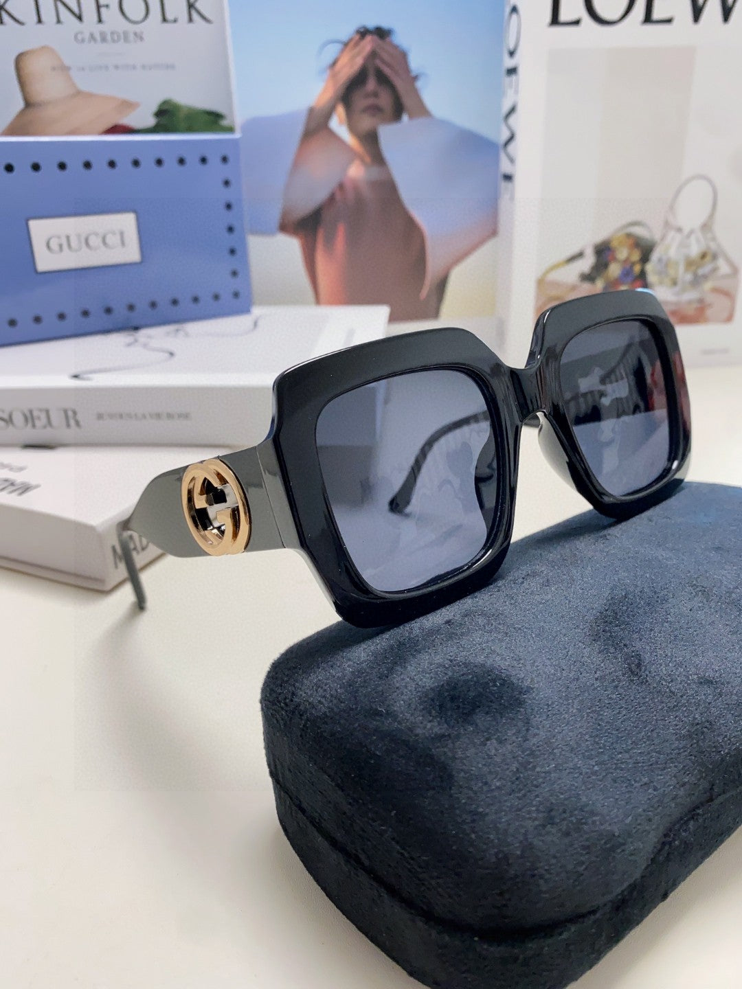SQUARE FRAME SUNGLASSES GG0178S IN ACETATE EMBOSSED LOGO - Black