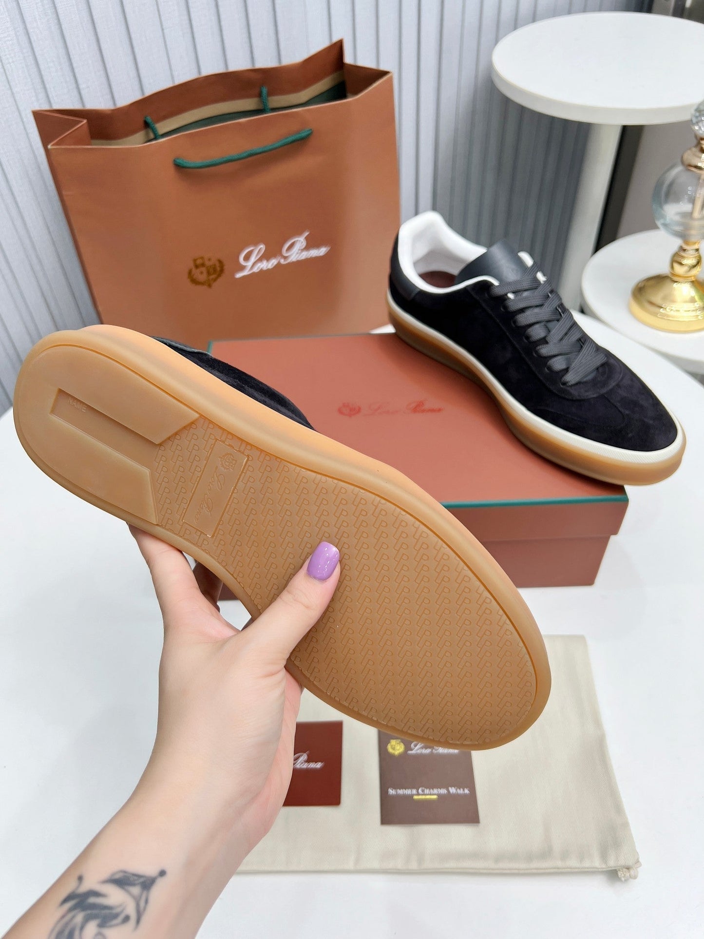 LP TENNIS WALK SNEAKERS CHARCOAL SUEDE - 35