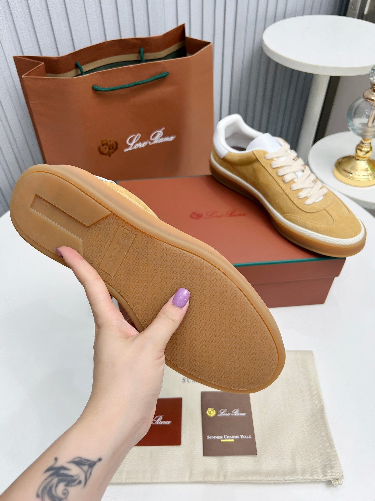 LP TENNIS WALK SNEAKERS TAWNY SUEDE - 35