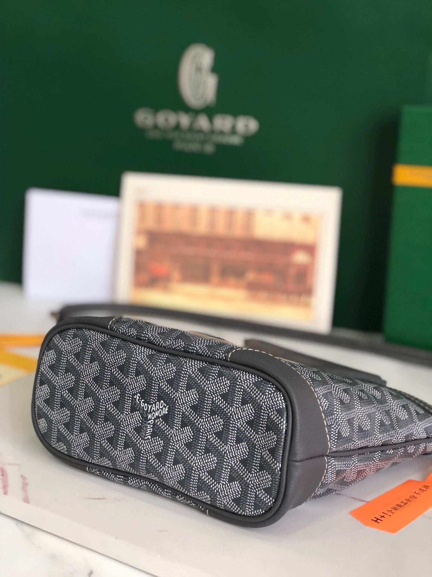 GOYA 26S BELUGA MINI BAG 23MM IN GREY GOYARDINE CANVAS AND CALFSKIN