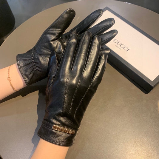 TOUCHSCREEN LAMBSKIN GLOVES BLACK 456312 - M