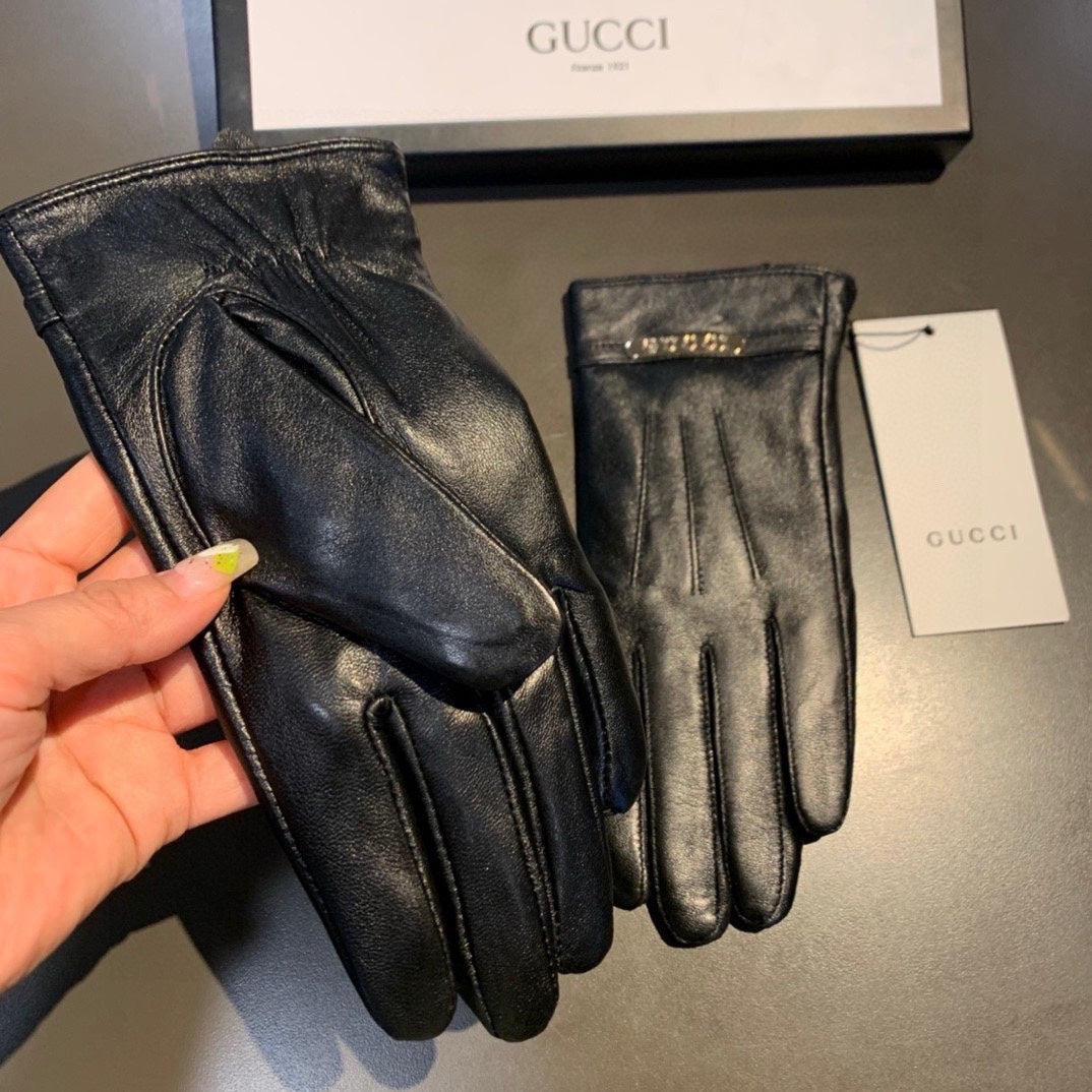 TOUCHSCREEN LAMBSKIN GLOVES BLACK 456312 - M
