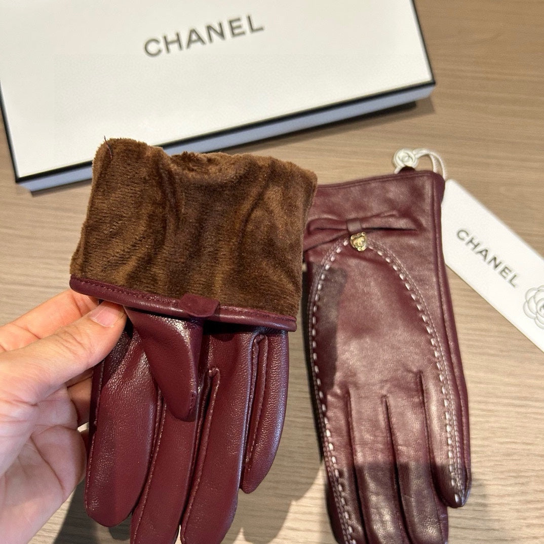GLOVES IN SANGRIA RED LAMBSKIN 456335 - M