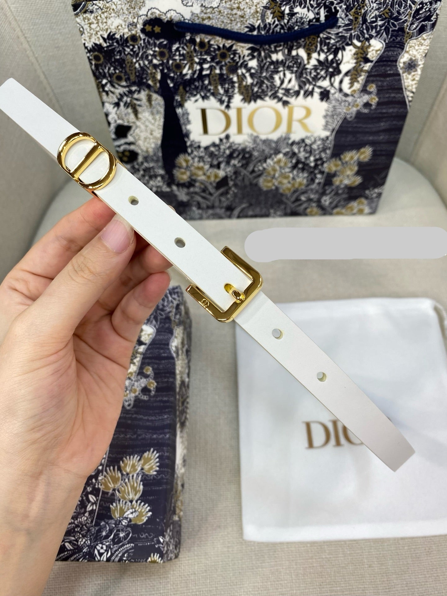 DIOR 25S BELT 15 MM IN WHITE CALFSKIN 559725 - 30