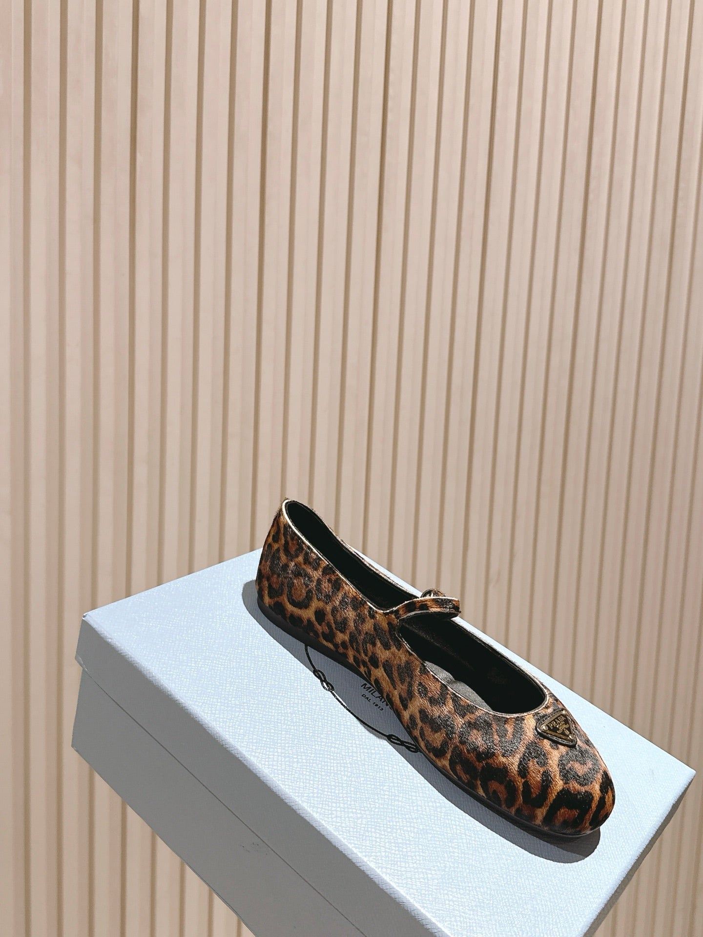 PRADA BALLERINA FLATS IN LEOPARD PRINT LAMBSKIN - 35