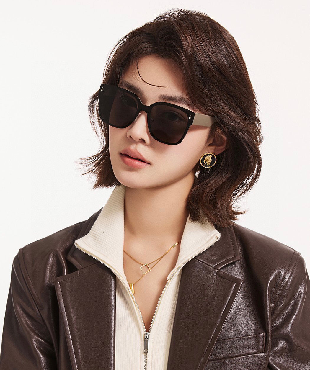 SQUARE FRAME SUNGLASSES G9316 IN ACETATE - Black