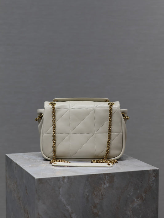YSL 25S JAMIE MINI 20 IN BLANC VINTAGE LAMBSKIN GOLD HARDWRE