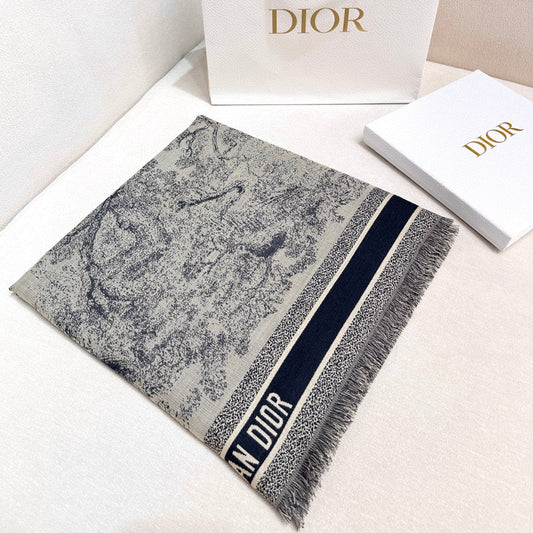 ШАРФ DIOR 140 СМ ІЗ ШОВКУ ТА ВОВНИ 733928
