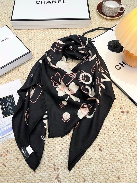 ШАРФ CHANEL 25S 140 СМ З КАШЕМІРУ ТА ШОВКУ 943926