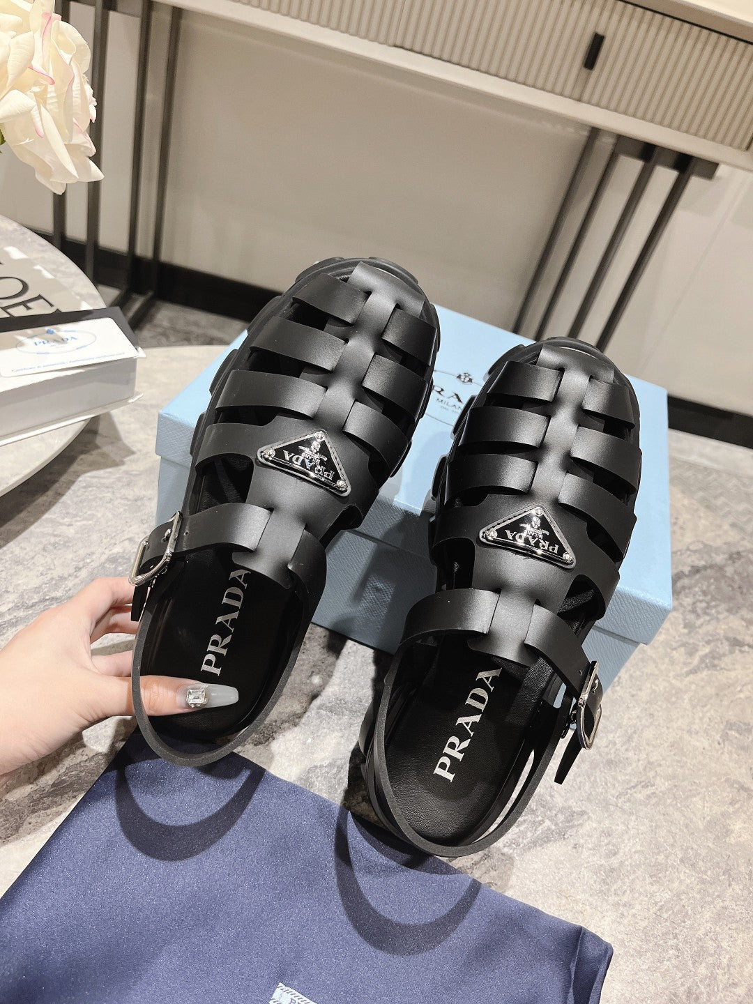 Pra Rubber Monolith Sandals Black - 35