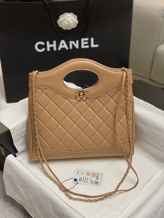 Маленька сумка-шопер CC 30 з телячої шкіри кольору Camel Brown