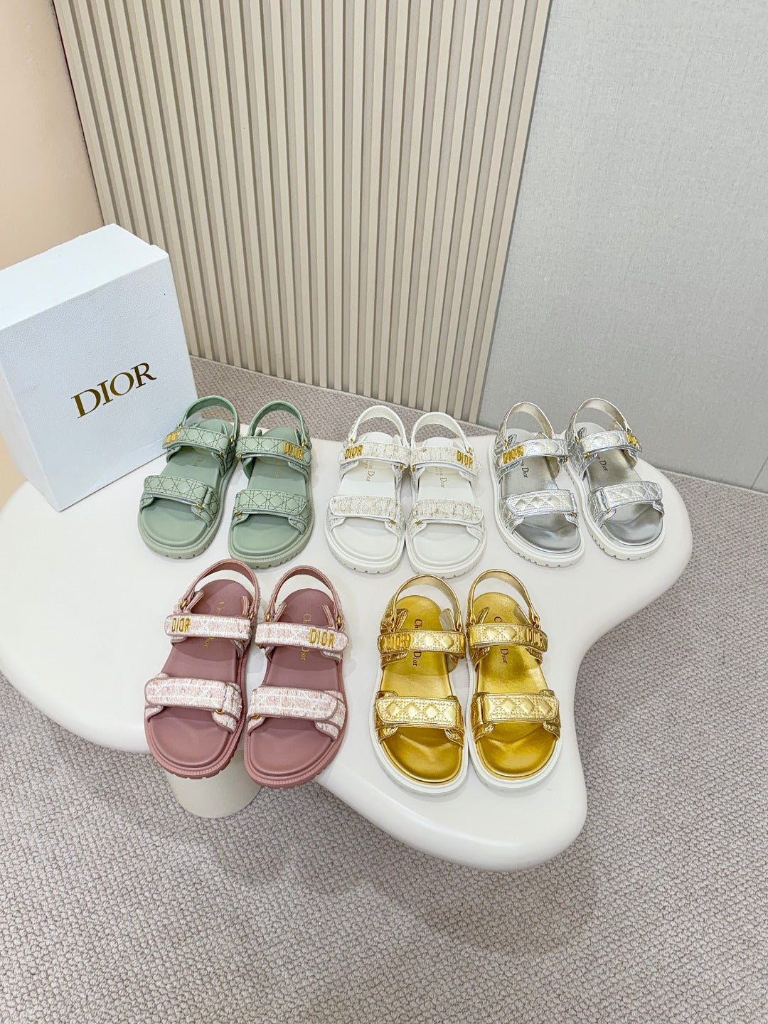 DIOR BACK-STRAP SANDALS 25S IN SILVER CALFSKIN - 35
