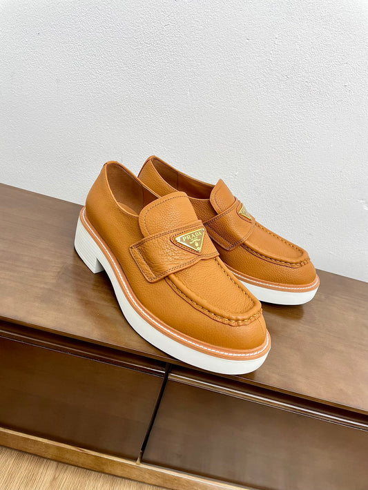 PRA CHOCOLATE LOAFERS BRONZE CALFSKIN - 34