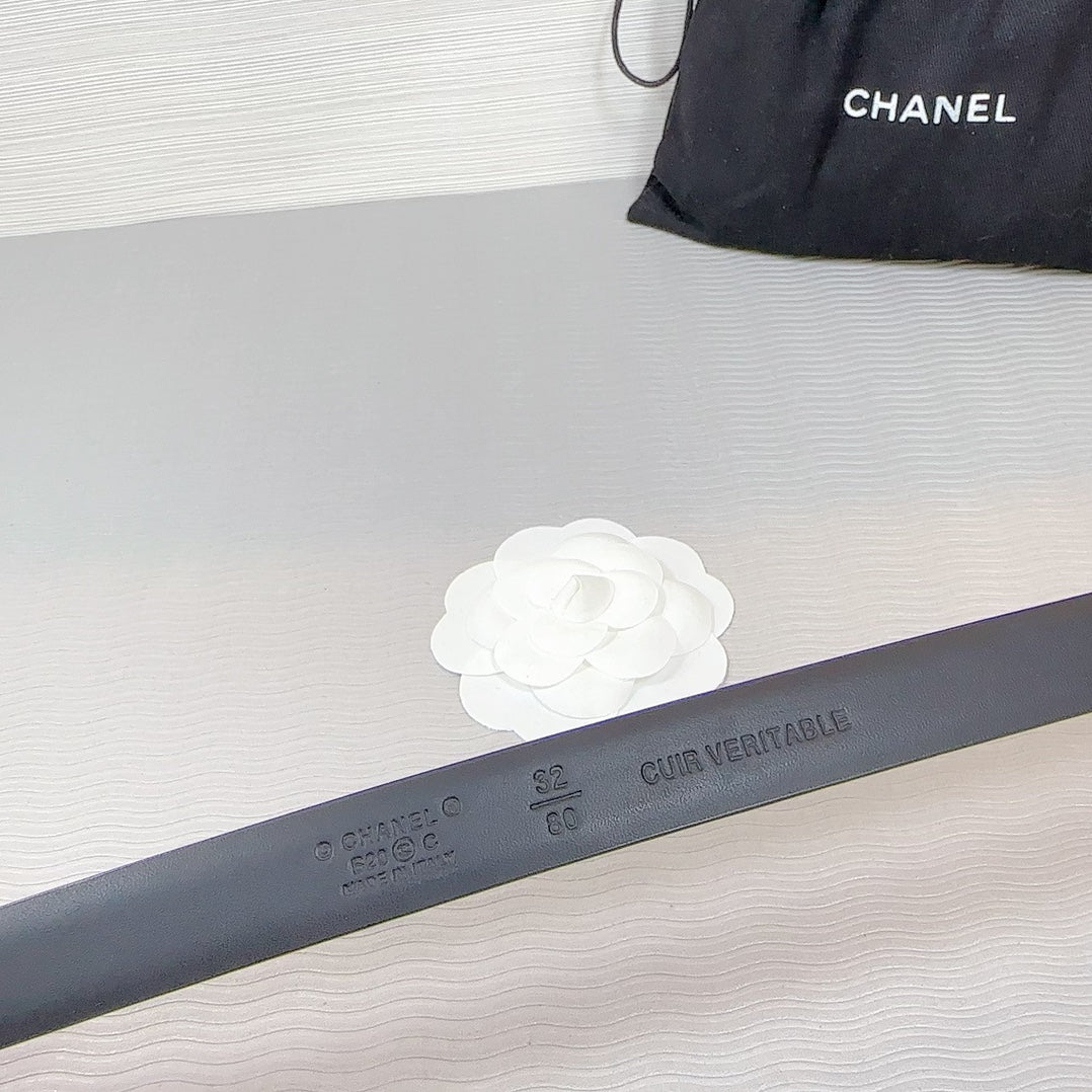 CC BELT 20 MM IN TAFFY PINK SMOOTH CALFSKIN SILVER HARDWARE ATTACH RHINSTONE - 30