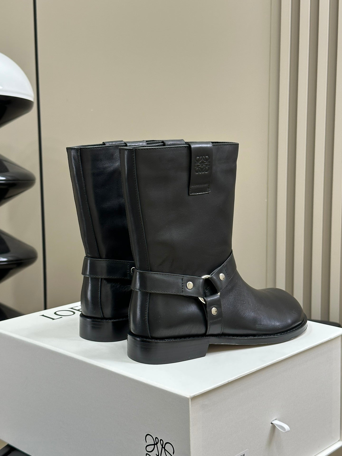 LW CAMPO BIKER BOOT BLACK CALFSKIN - 35