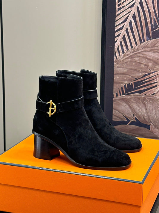 JILL 60 ANKLE BOOT З ЧОРНОЇ ЗАМШІ - 35