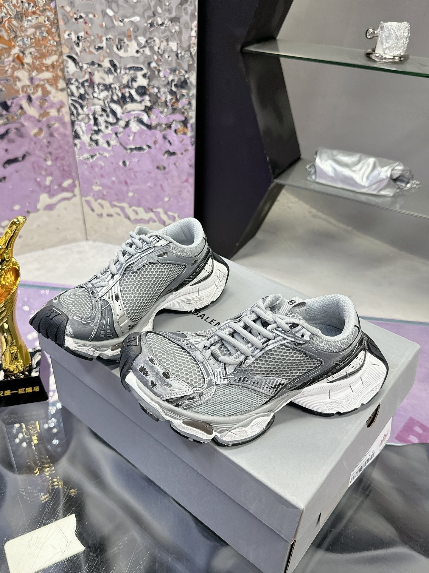 STAPLER SNEAKER IN GRAY POLYURETHANE AND POLYESTER - 35