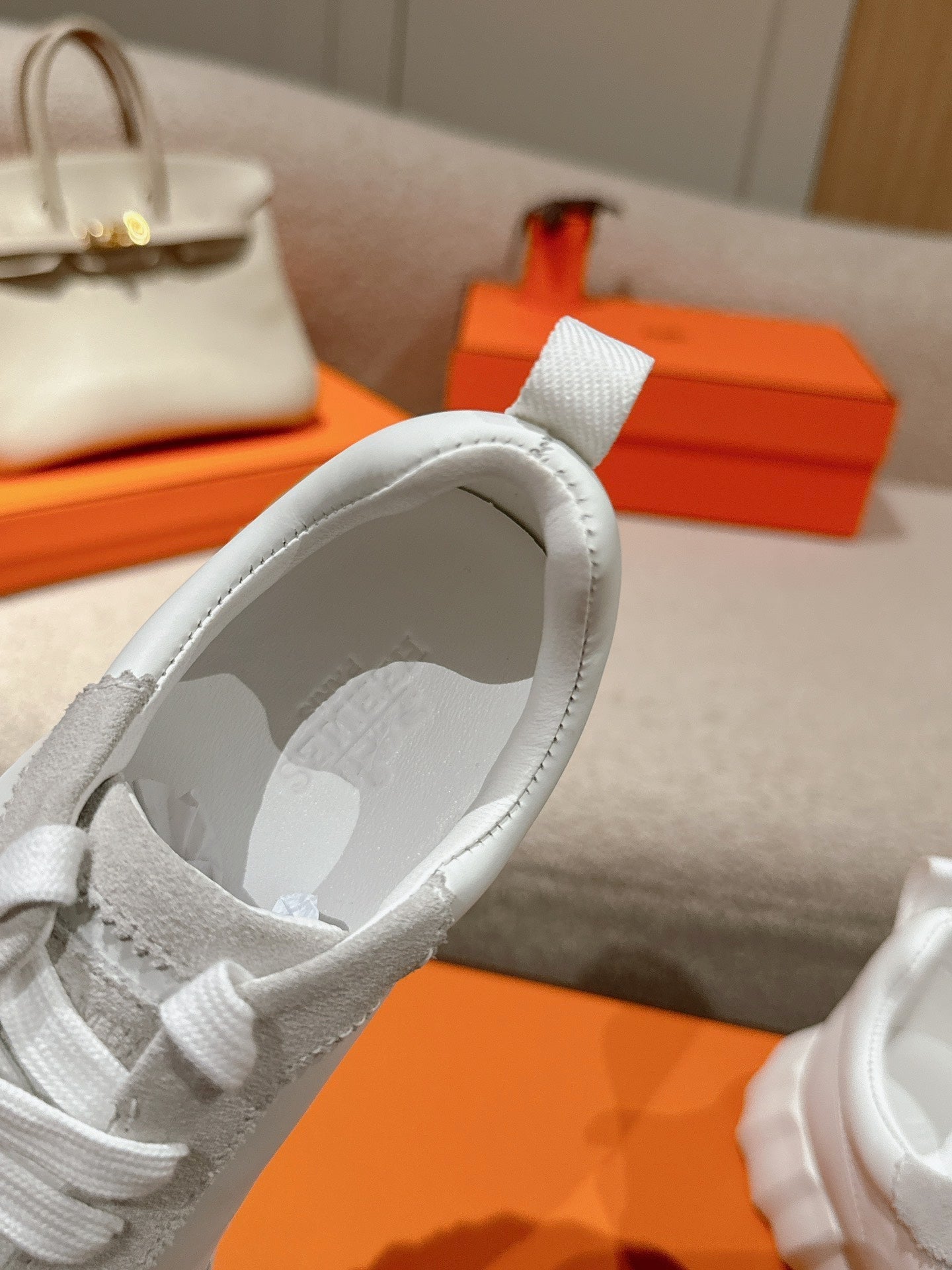 MAINLAND SNEAKER IN PALE GRAY SUEDE AND WHITE CALFSKIN 959308 - 35