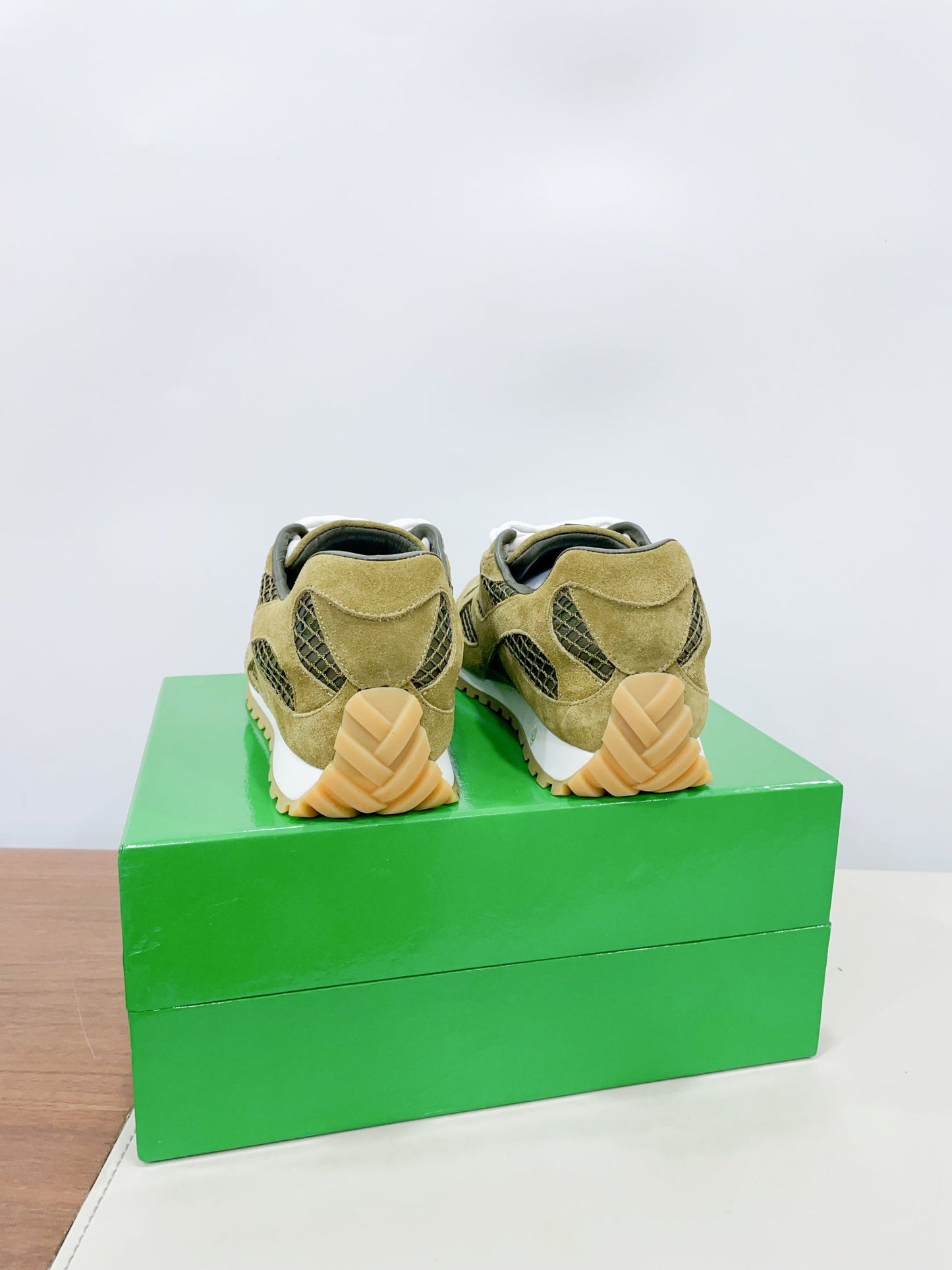ORBIT SNEAKER IN OLIVE GREEN SUEDE AND TECHNICAL MESH - 35