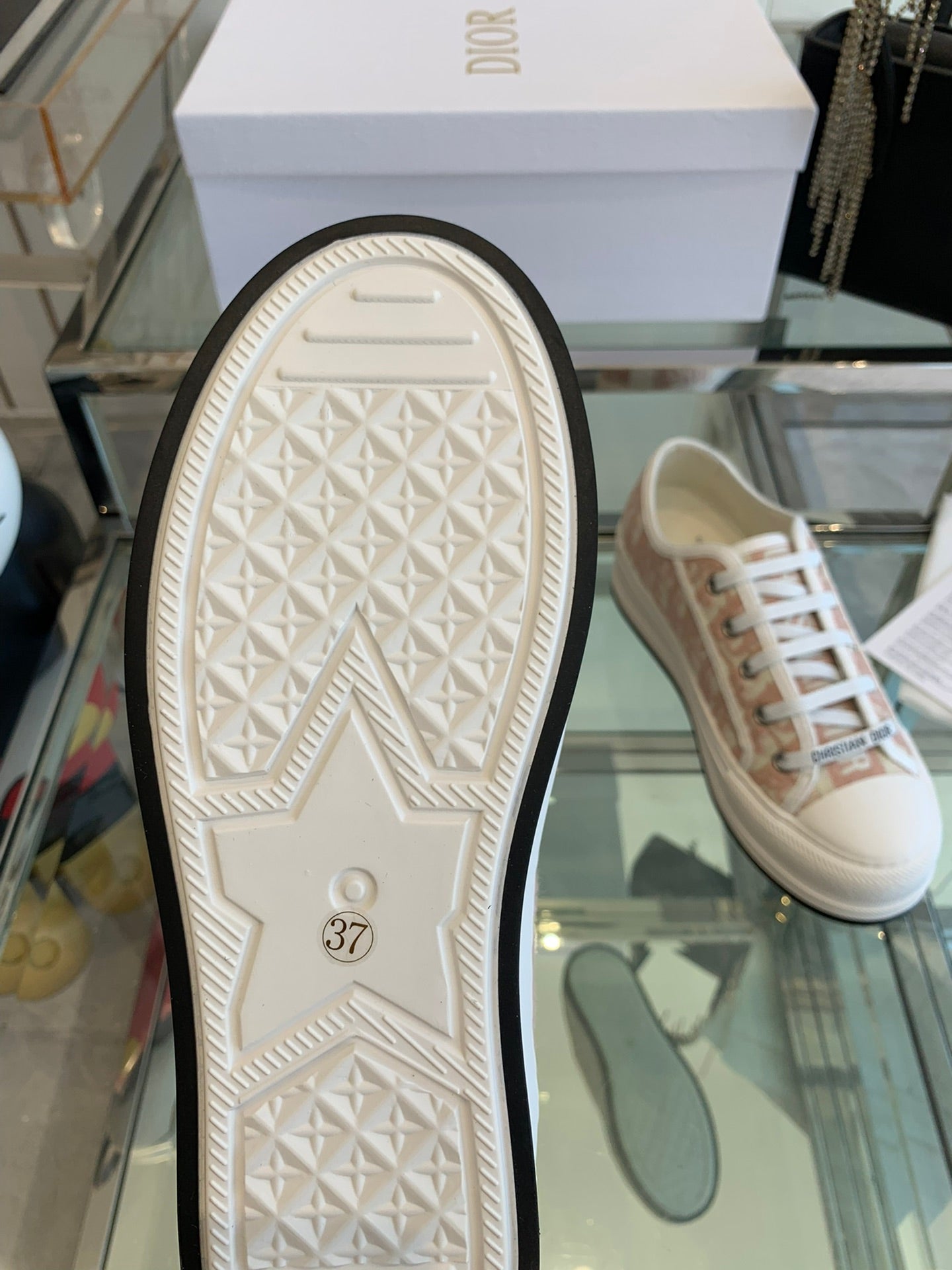WALK'N PLATFORM SNEAKER IN IN LIGHT PINK EMBROIDERY ICONIC PATTERNS FABRIC - 35
