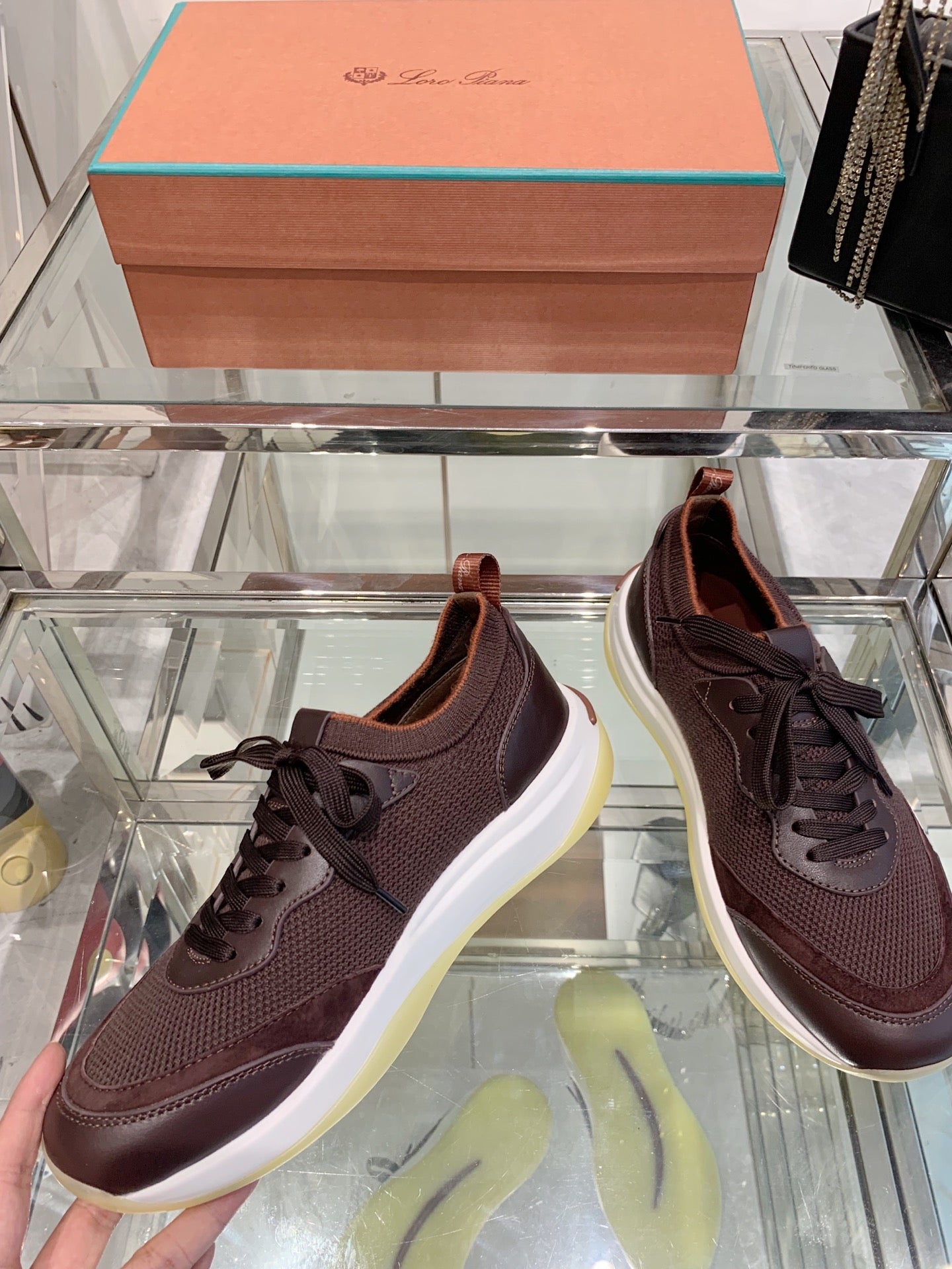 SNEAKER IN MAHOGANY RED CANVAS MIX SUEDE WITH LAMBSKIN - 39