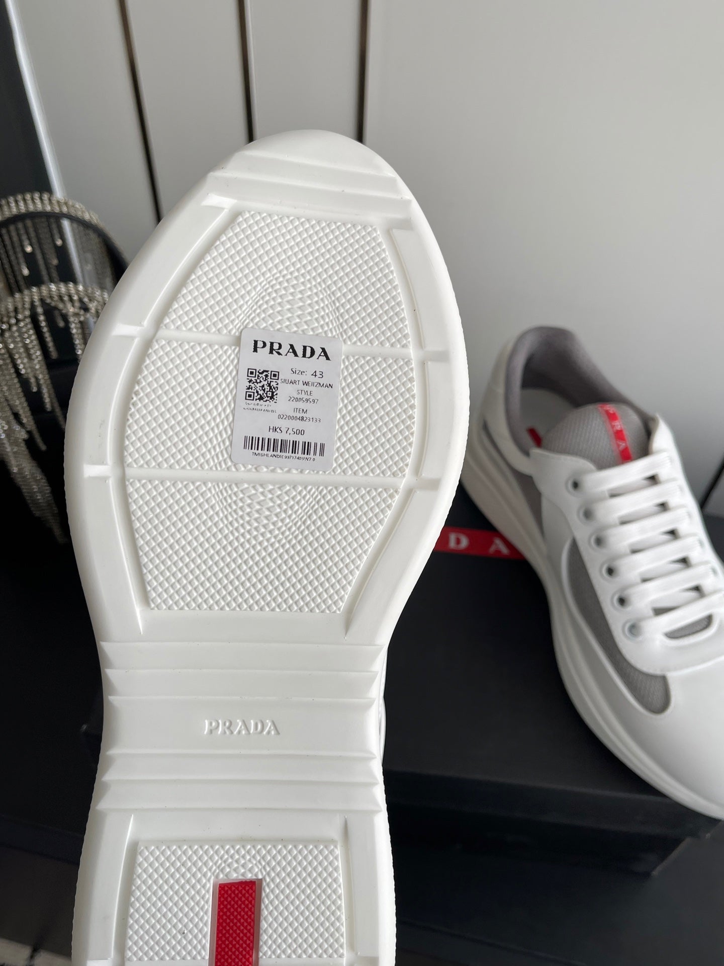 КРОСІВКИ PRADA 26S AMERICA CUP З БІЛОЇ М'ЯКОЇ ГУМИ ТА ВЕЛОСИПЕДНОЇ ТКАНИНИ
