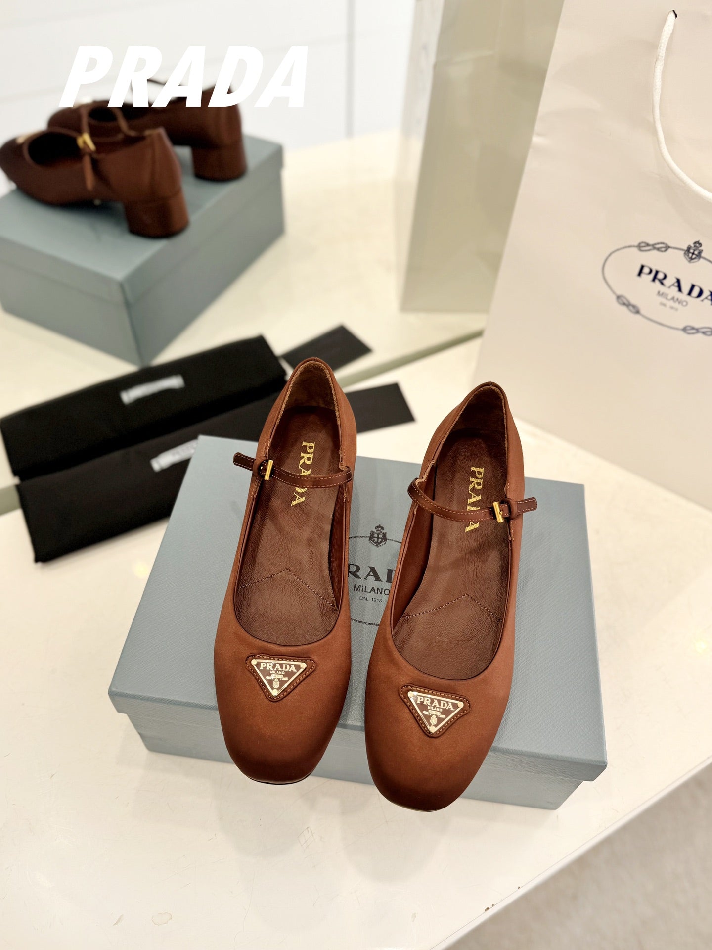 Pra Ballerina Pumps 40 Rust Suede Fabric - 35