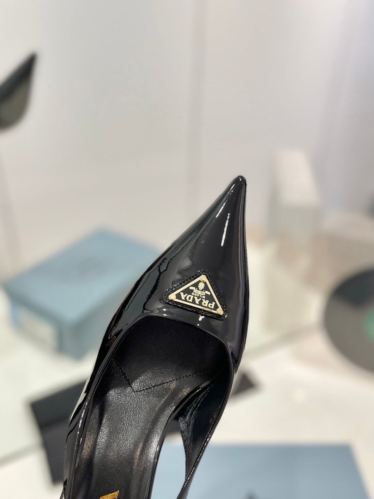 Pra Slingback Pumps 75 Black Patent Leather - 35