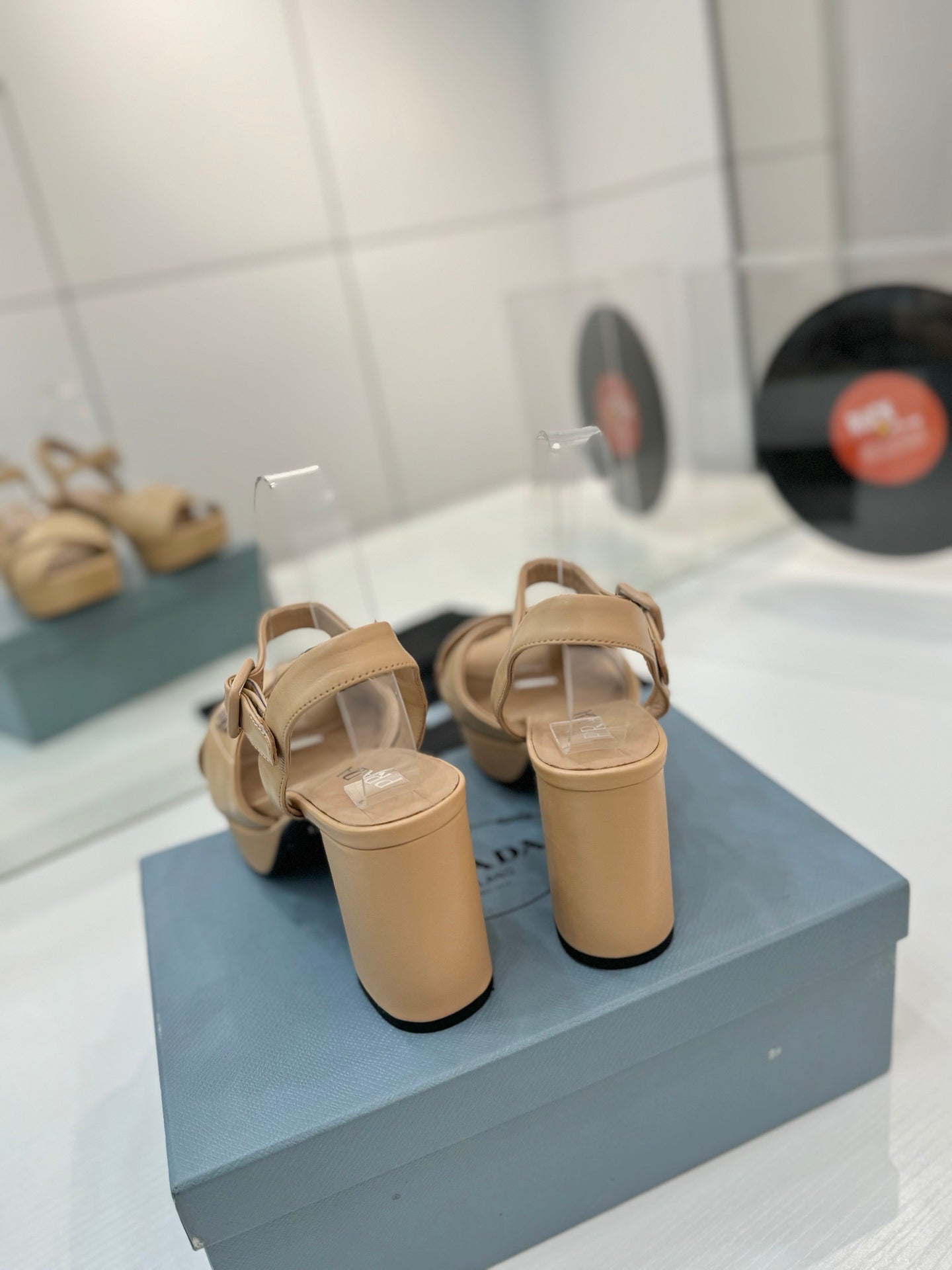 PRA HIGH HEELS 85MM IN BEIGE CALFSKIN - 35